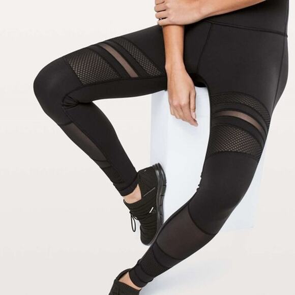 Lululemon Women's 2 Wunder Under High-Rise Tight 28" Mix & Mesh Black Athleisure - Picture 6 of 7